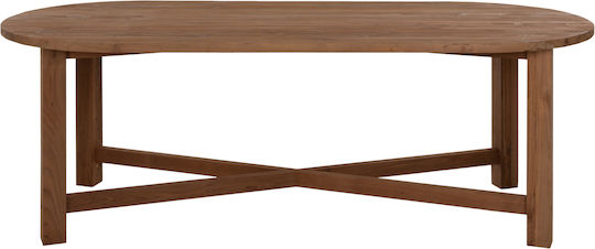 Kutai Ovaler Esszimmer- und Küchentisch aus Massivholz Natürlich 220x100x75cm