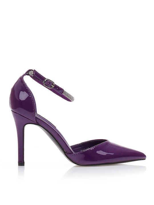 Pumps mit Stiletto-Absatz & Riemchen Lila