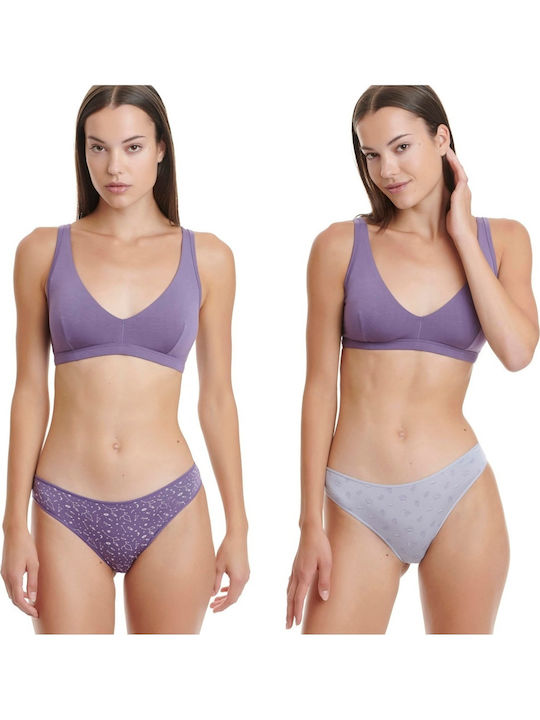 Walk Bamboo Women's Slip 2Pack Purple
