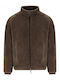 Men's Cardigan with Hood Brown