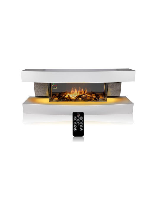 Classic Fire Floor Electric Fireplace 2000W 119.8x30cm White