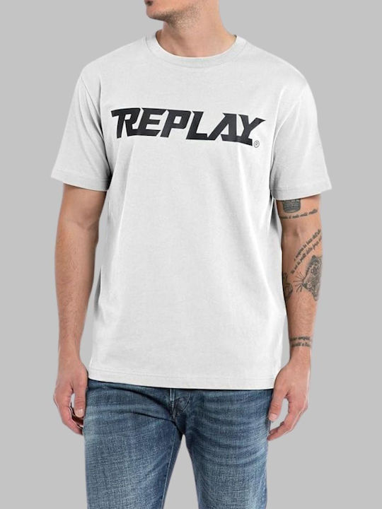 Replay Ανδρικό T-shirt Κοντομάνικο Λευκό
