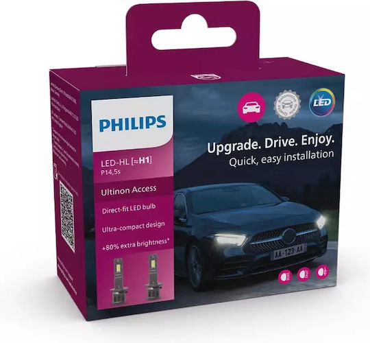 Philips Lamps Car Ultinon Access H1 LED 6000K Cold White 12V 13W 2pcs