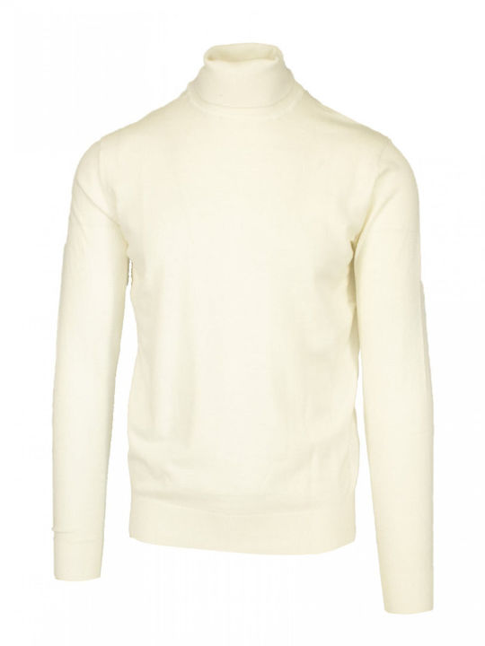 Explorer Men's Long Sleeve Sweater Turtleneck White