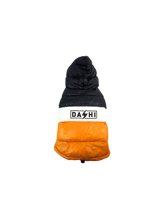 Dashi Hundemantel Wasserdicht Orange Klein mit Rückenlänge 34 cm.