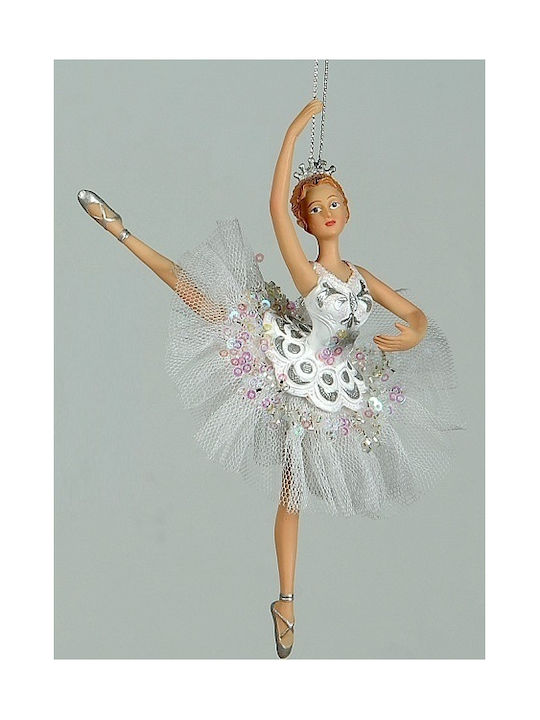 Висяща Украса Балерина Бяла с Пайети