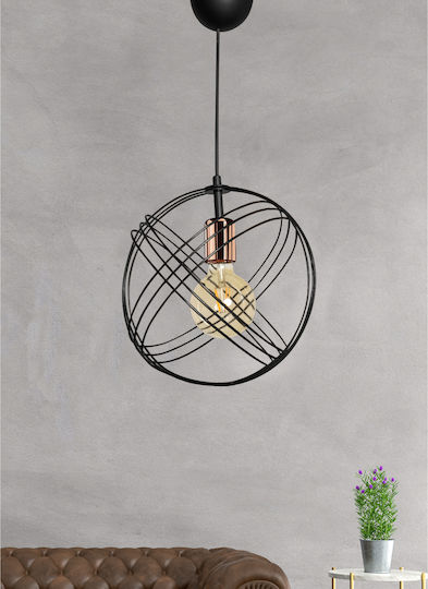 HomeMarkt Κρεμαστό Φωτιστικό Μαύρο με Ντουί E27 30x60εκ.