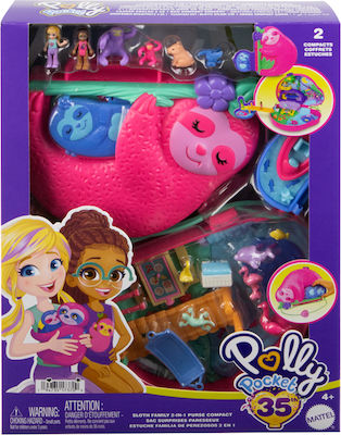 Mattel Jucărie Miniatură Θήκη Τσαντάκι Sloth Polly Pocket