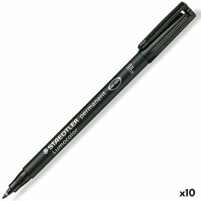 Staedtler Lumocolor Permanent Markers 0.6mm Black 10pcs