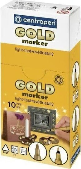 Centropen Ανεξίτηλοι Μαρκαδόροι Gold Σετ 10τμχ