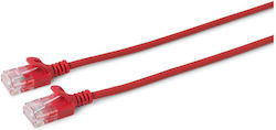 Microconnect V-UTP6A005R-SLIM U/UTP Cat.6a Καλώδιο Ethernet 0.5m Κόκκινο