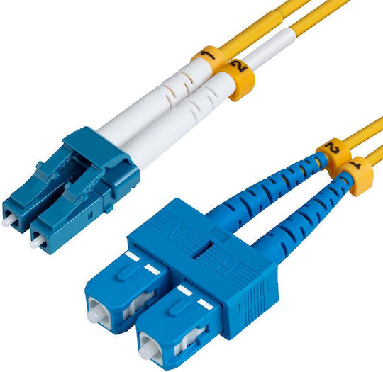 Microconnect Καλώδιο Οπτικής Ίνας LC/UPC-SC/UPC 1.5m Κίτρινο