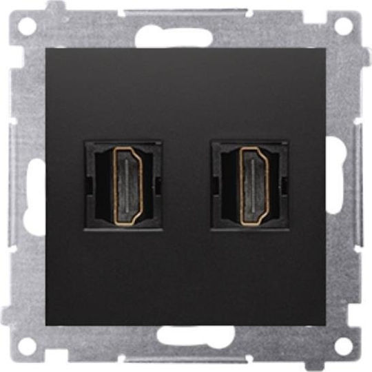 Kontakt-Simon Priză HDMI fără Cadrul în culoarea Negru DGHDMI2.01/49
