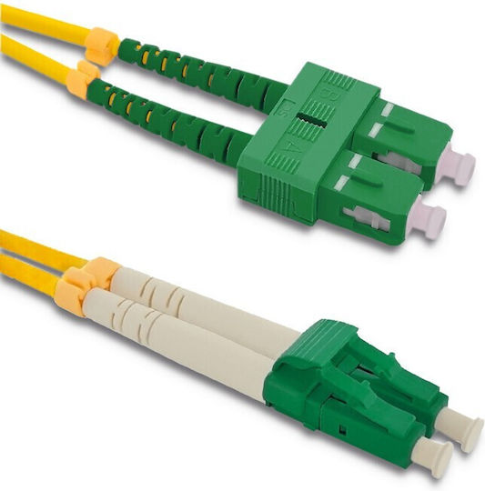Qoltec Fiber Optic Cable SC/APC-LC/APC 5m Yellow 1pcs