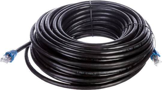 Goobay U/UTP Cat.6 (Gigabit) Καλώδιο Δικτύου Ethernet 20m Μαύρο
