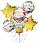 Set of 5 Balloons Foil Birthday-Celebration