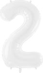 Balloon Foil Jumbo Birthday-Celebration Number White 2 86cm