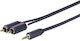 Vivolink Καλώδιο Ήχου 3.5mm male - 2x RCA male Μαύρο 0.5m PROMJRCA0.5