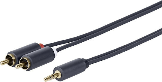 Vivolink Кабел За Звук 3,5 мм Мъжки - 2x RCA Мъжки Черен 1,5 м PROMJRCA1.5