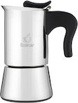 Forever Moka Stovetop Espresso Pot for 4Cups Inox Silver