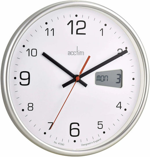 Acctim Leise Wanduhr Digital Metallisch Rot