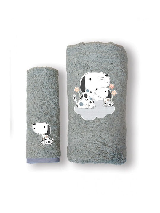 SB Home Set of baby towels 2pcs Puppy Silver