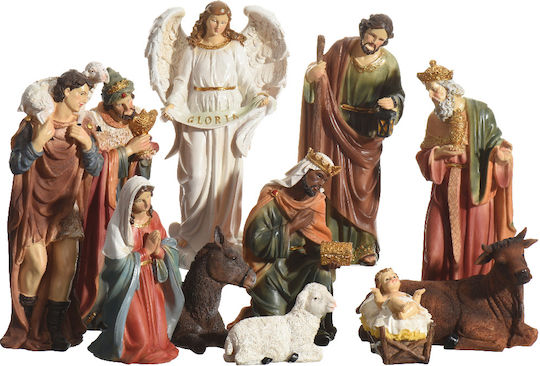 Kaemingk Christmas Plastic Figure Manger Height 29.5cm 11pcs