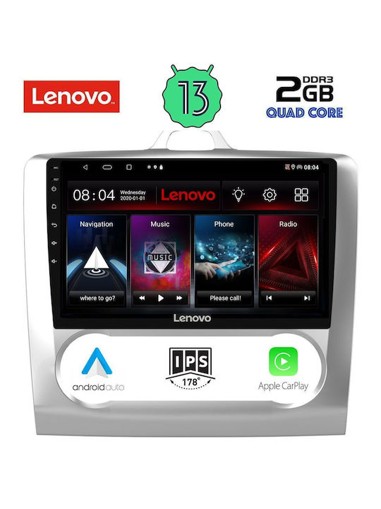 Lenovo Ηχοσύστημα Αυτοκινήτου για Ford Focus 2005-2012 με Clima (Bluetooth/USB/WiFi/GPS/Apple-Carplay/Android-Auto) με Οθόνη Αφής 9"