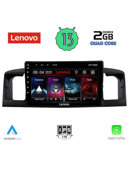 Lenovo Car-Audiosystem für Toyota Korolla 2001-2006 (Bluetooth/USB/WiFi/GPS/Apple-Carplay/Android-Auto) mit Touchscreen 9"