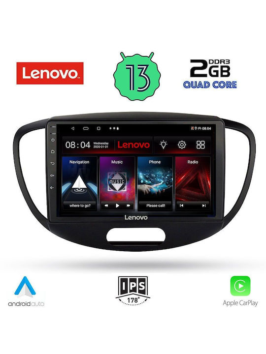 Lenovo Sistem Audio Auto pentru Hyundai i10 2008-2013 (Bluetooth/USB/WiFi/GPS/Apple-Carplay/Android-Auto) cu Ecran Tactil 9"