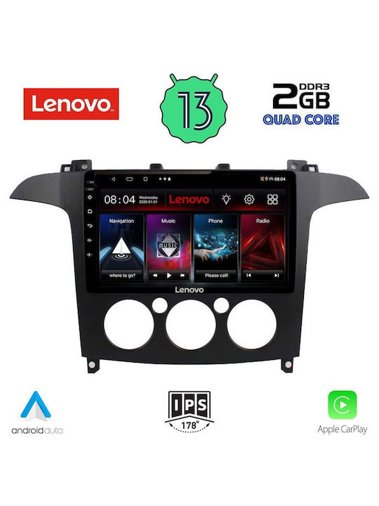 Lenovo Sistem Audio Auto pentru Ford S-Max 2006-2014 cu A/C (Bluetooth/USB/WiFi/GPS/Apple-Carplay/Android-Auto) cu Ecran Tactil 9"