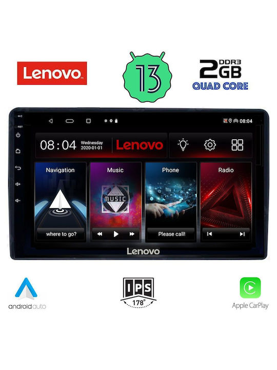 Lenovo Ηχοσύστημα Αυτοκινήτου 2008-2018 (Bluetooth/USB/WiFi/GPS/Apple-Carplay/Android-Auto) με Οθόνη Αφής 9"