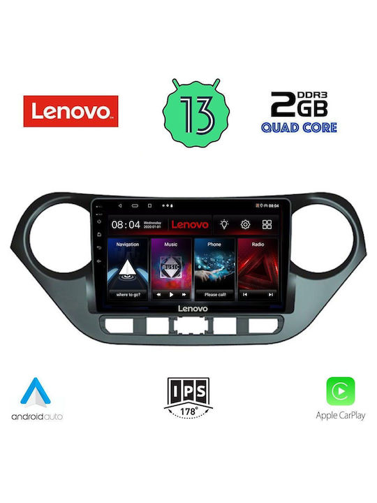 Lenovo Sistem Audio Auto pentru Hyundai i10 2014-2020 (Bluetooth/USB/WiFi/GPS/Apple-Carplay/Android-Auto) cu Ecran Tactil 9"