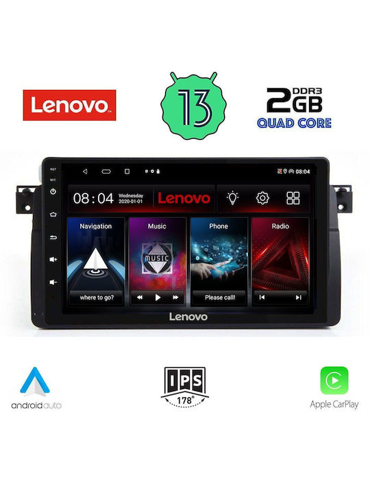 Lenovo Ηχοσύστημα Αυτοκινήτου για BMW E46 1998-2005 (Bluetooth/USB/WiFi/GPS/Apple-Carplay/Android-Auto) με Οθόνη Αφής 9"