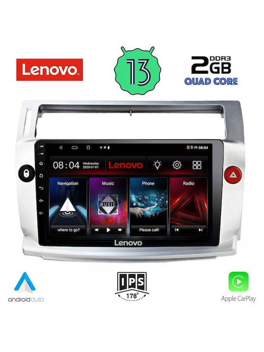 Lenovo Sistem Audio Auto pentru Citroen C4 2004-2011 (Bluetooth/USB/WiFi/GPS/Apple-Carplay/Android-Auto) cu Ecran Tactil 9"