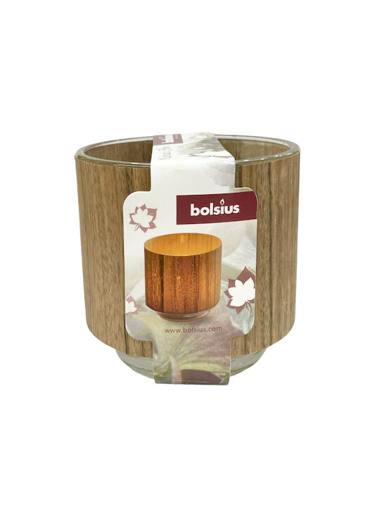 Bolsius Candle Holder suitable for Tealights Glass in Brown Color 9.2cm 1pcs