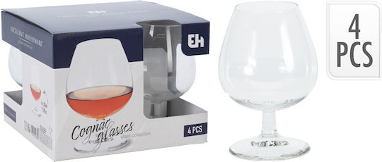 Excellent Houseware Σετ Ποτήρια Κοκτέιλ/Ποτού / Καφέ/Freddo από Γυαλί σε Καφέ Χρώμα 350ml 4τμχ