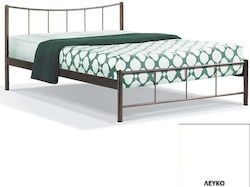 8214 Κρεβάτι Μονό Μεταλλικό Λευκό για Στρώμα 90x190cm