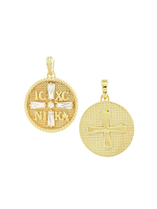 Senzio Belibasakis Charm Amulet Constantine from Gold 9 K with Zircon