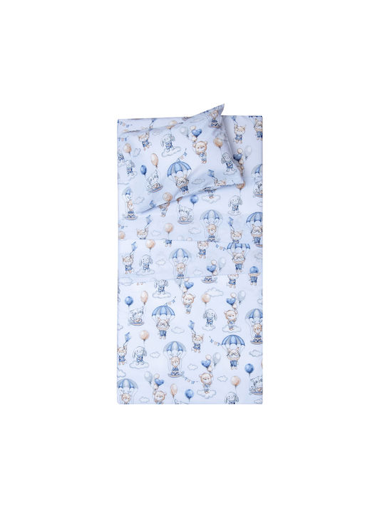 Viopros Set Baby Duvet Cover with Pillowcase Oliver Light Blue 120x160cm