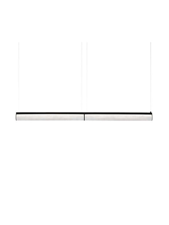 Slamp Modula Double Crystal Κρεμαστό Φωτιστικό Μαύρο LED Ράγα 192x5.5εκ.