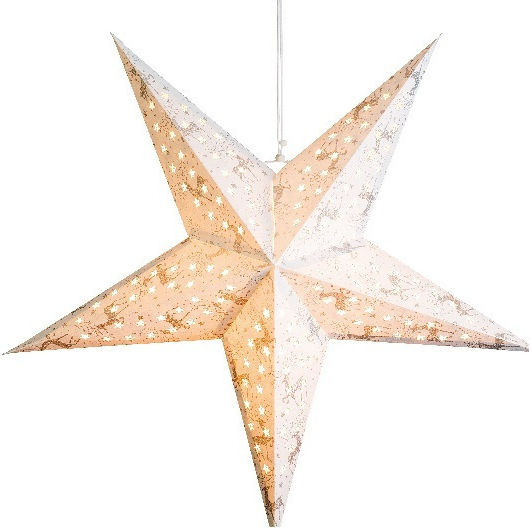 Kaemingk Crăciunesc Decorativ Suspendata Stea Plastic Alb 60x19x60buc 1buc