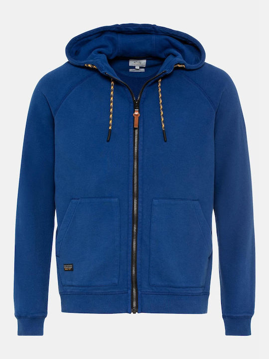 Camel Active Men's Sweatshirt Jacket with Hood Light Blue