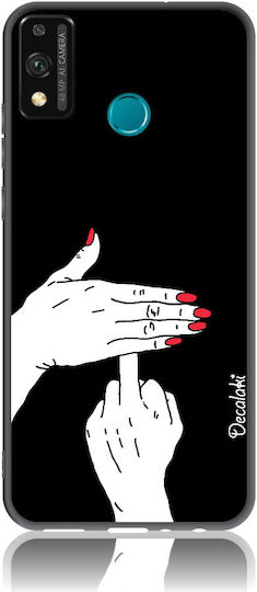 Reveal Your Thoughts Middle Finger Art Задна корица Силикон Многоцветен (Honor 9X Lite)