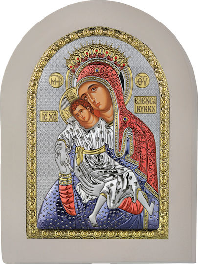Prince Silvero Icoană Maica Domnului Eleusa Argint 7.5x9.5 cm