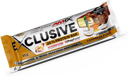 Amix Exclusive Блокче с 25% Протеин & Вкус Caribbean Punch 85гр