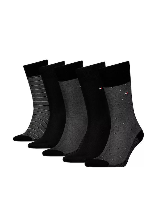 Tommy Hilfiger Birdeye Ανδρικές Μονόχρωμες Κάλτσες Μαύρες 5Pack