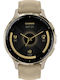 Garmin Venu 3S Stainless Steel 41mm Waterproof Smartwatch with Heart Rate Monitor (Soft Gold Stainless Steel Bezel with French Gray Case and Leather Band)
