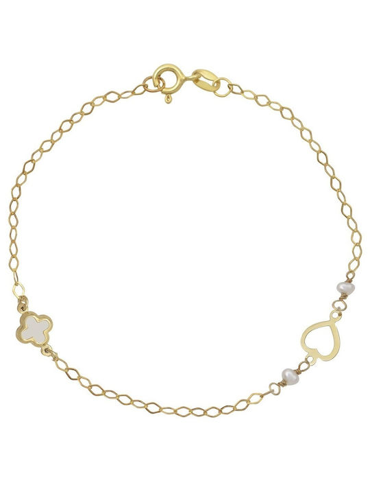 Senzio Belibasakis Bracelet made of Gold 9K with Pearls