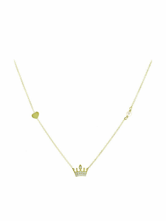 Senzio Belibasakis Charm mit Design Tiara aus Gold 9 K mit Zirkon